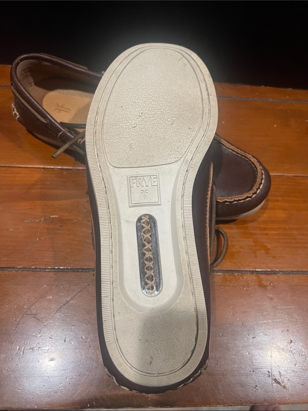 Frye Dark Brown Leather Moc Toe Slip-On Loafer